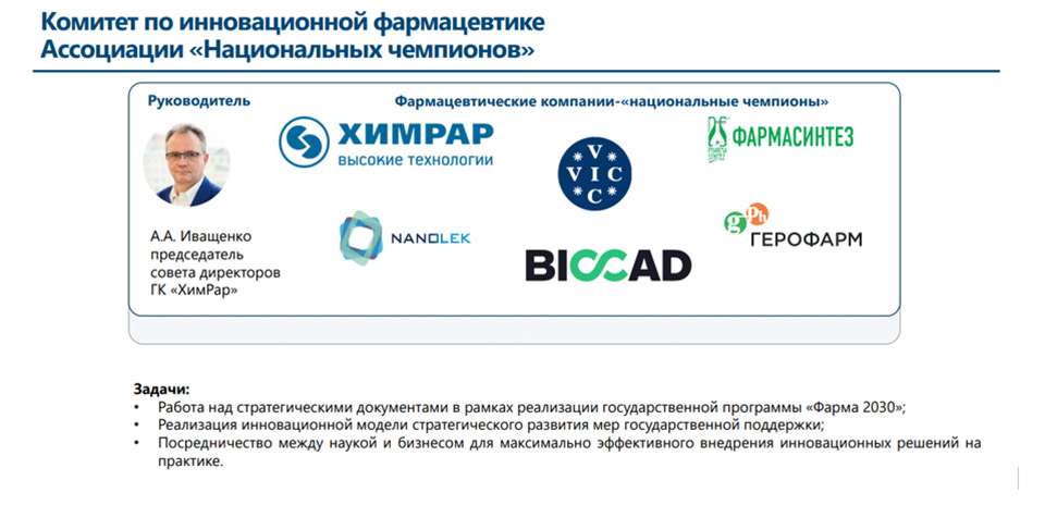 На общем собрании Ассоциации «Национальных чемпионов» обсудили планы работы Комитета по инновационной фармацевтике